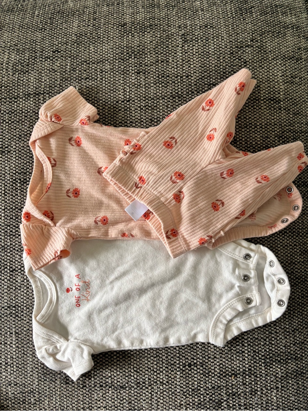 Carter's Pink Floral Bodysuit and Pants & Additional White Bodysuit Set